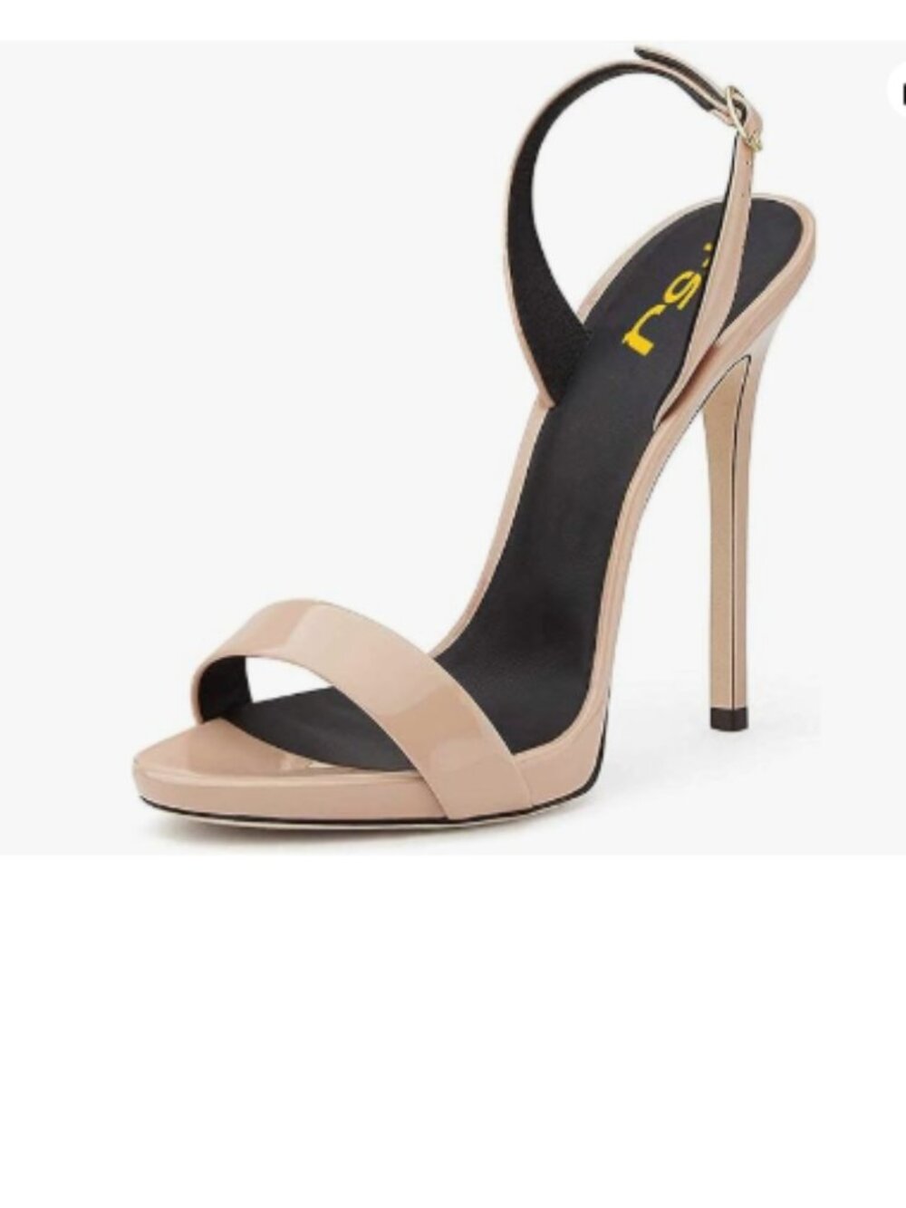 FSJ Tan High Heel Stiletto Sandal Back Strap Slingback Open Toe Evening Shoes